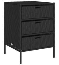 Gartenschrank Schwarz 55x59x80 cm Poly Rattan