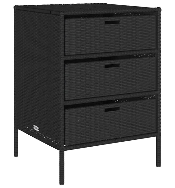 Gartenschrank Schwarz 55x59x80 cm Poly Rattan