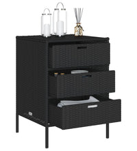 Gartenschrank Schwarz 55x59x80 cm Poly Rattan