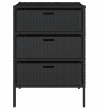 Gartenschrank Schwarz 55x59x80 cm Poly Rattan