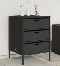 Gartenschrank Schwarz 55x59x80 cm Poly Rattan