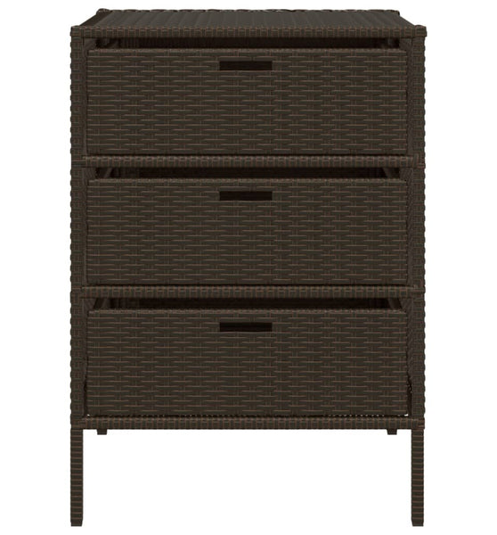 Gartenschrank Braun 55x59x80 cm Poly Rattan