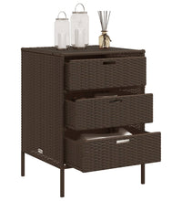 Gartenschrank Braun 55x59x80 cm Poly Rattan