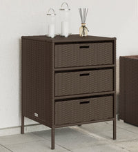 Gartenschrank Braun 55x59x80 cm Poly Rattan