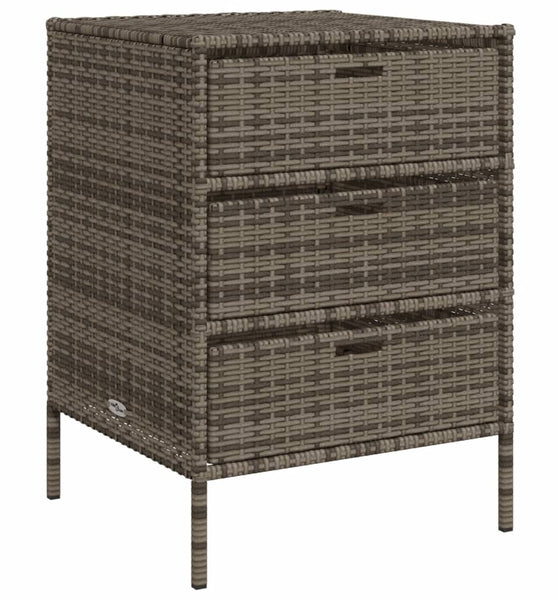 Gartenschrank Grau 55x59x80 cm Poly Rattan