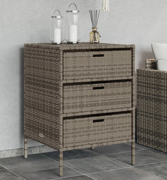 Gartenschrank Grau 55x59x80 cm Poly Rattan