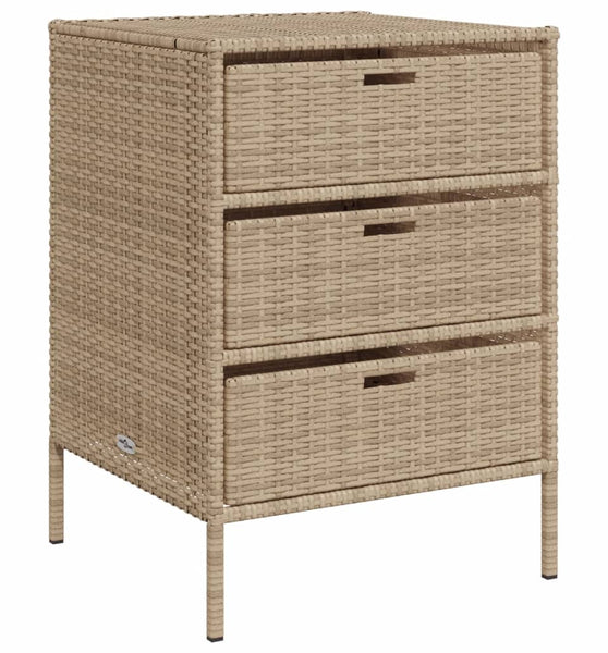 Gartenschrank Beige 55x59x80 cm Poly Rattan