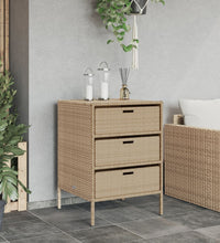 Gartenschrank Beige 55x59x80 cm Poly Rattan