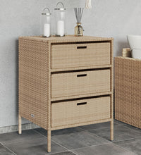 Gartenschrank Beige 55x59x80 cm Poly Rattan