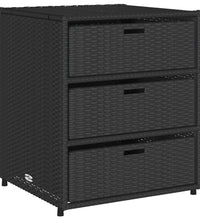 Gartenschrank Schwarz 55x59x69 cm Poly Rattan