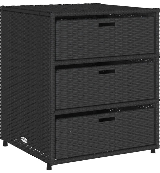 Gartenschrank Schwarz 55x59x69 cm Poly Rattan