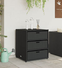 Gartenschrank Schwarz 55x59x69 cm Poly Rattan