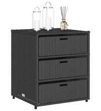 Gartenschrank Schwarz 55x59x69 cm Poly Rattan