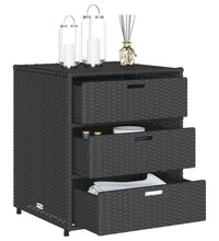 Gartenschrank Schwarz 55x59x69 cm Poly Rattan