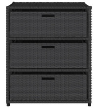 Gartenschrank Schwarz 55x59x69 cm Poly Rattan