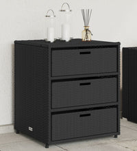 Gartenschrank Schwarz 55x59x69 cm Poly Rattan