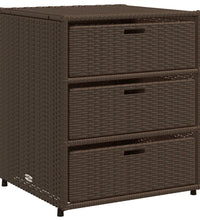 Gartenschrank Braun 55x59x69 cm Poly Rattan