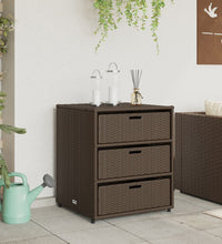 Gartenschrank Braun 55x59x69 cm Poly Rattan