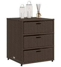 Gartenschrank Braun 55x59x69 cm Poly Rattan