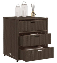 Gartenschrank Braun 55x59x69 cm Poly Rattan