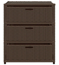 Gartenschrank Braun 55x59x69 cm Poly Rattan