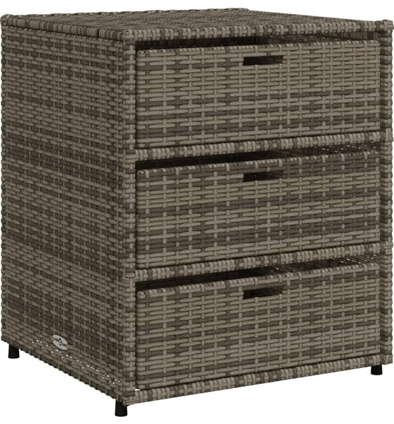 Gartenschrank Grau 55x59x69 cm Poly Rattan