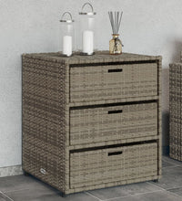 Gartenschrank Grau 55x59x69 cm Poly Rattan