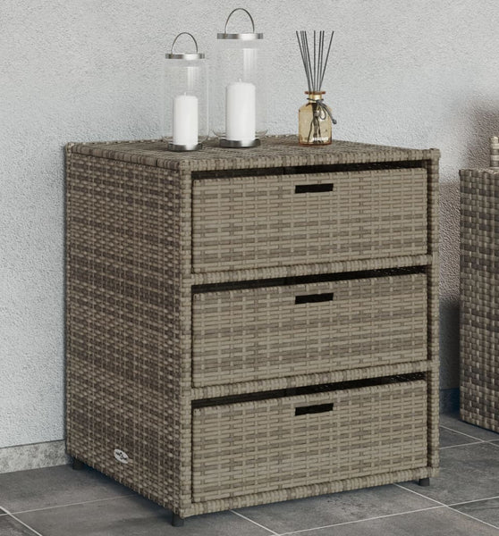 Gartenschrank Grau 55x59x69 cm Poly Rattan