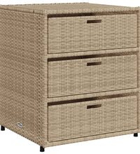 Gartenschrank Beige 55x59x69 cm Poly Rattan