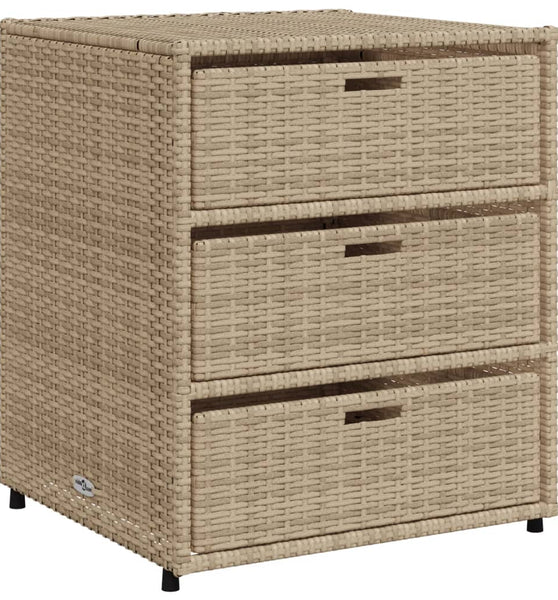 Gartenschrank Beige 55x59x69 cm Poly Rattan