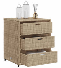 Gartenschrank Beige 55x59x69 cm Poly Rattan