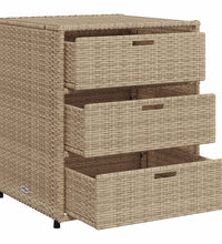 Gartenschrank Beige 55x59x69 cm Poly Rattan