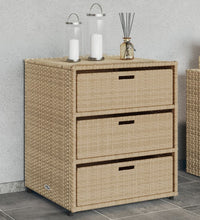 Gartenschrank Beige 55x59x69 cm Poly Rattan