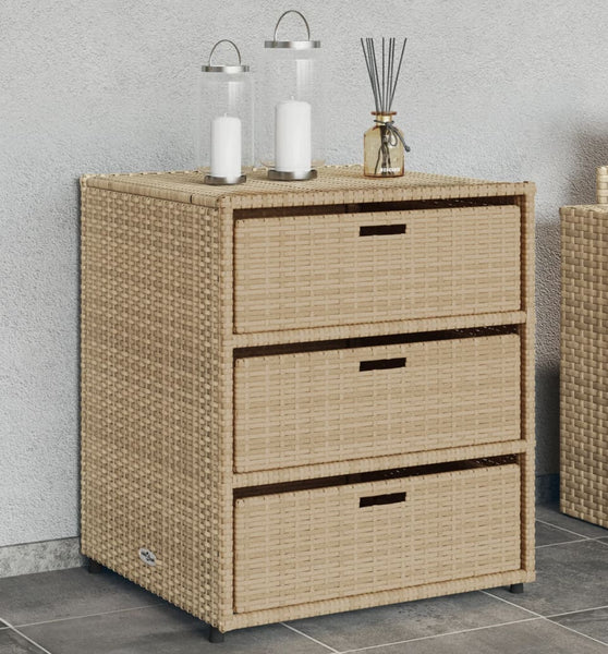 Gartenschrank Beige 55x59x69 cm Poly Rattan