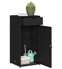 Gartenschrank Schwarz 55x55x111 cm Poly Rattan