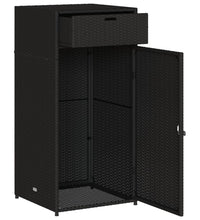 Gartenschrank Schwarz 55x55x111 cm Poly Rattan