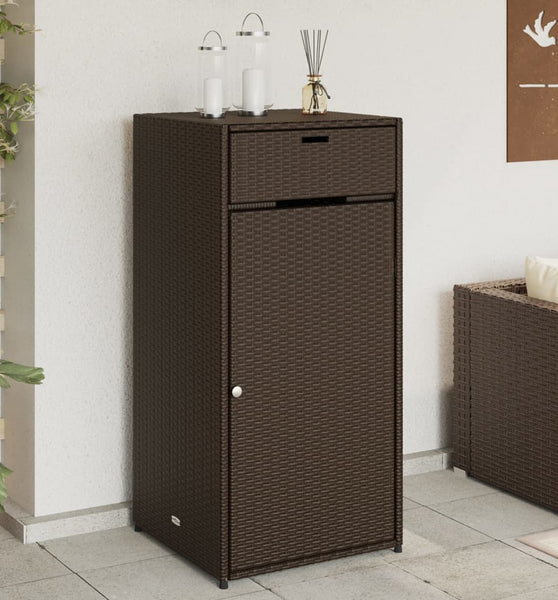 Gartenschrank Braun 55x55x111 cm Poly Rattan