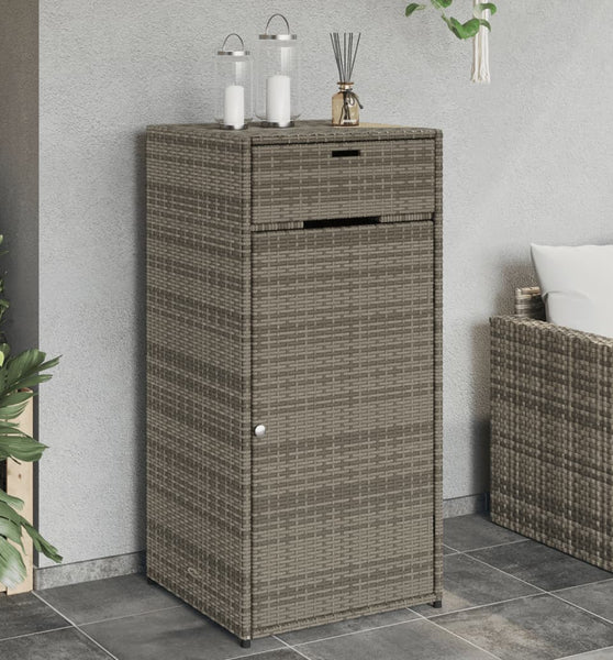 Gartenschrank Grau 55x55x111 cm Poly Rattan