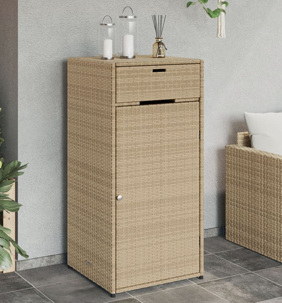 Gartenschrank Beige 55x55x111 cm Poly Rattan