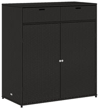 Gartenschrank Schwarz 105x55x113 cm Poly Rattan