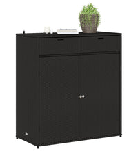 Gartenschrank Schwarz 105x55x113 cm Poly Rattan