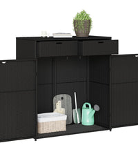 Gartenschrank Schwarz 105x55x113 cm Poly Rattan