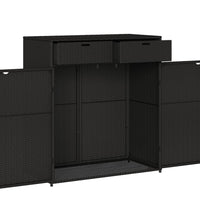 Gartenschrank Schwarz 105x55x113 cm Poly Rattan