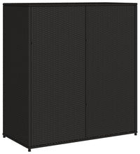 Gartenschrank Schwarz 105x55x113 cm Poly Rattan