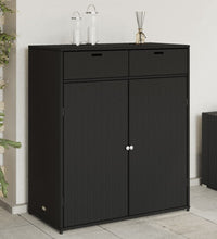 Gartenschrank Schwarz 105x55x113 cm Poly Rattan