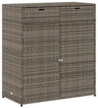 Gartenschrank Grau 105x55x113 cm Poly Rattan