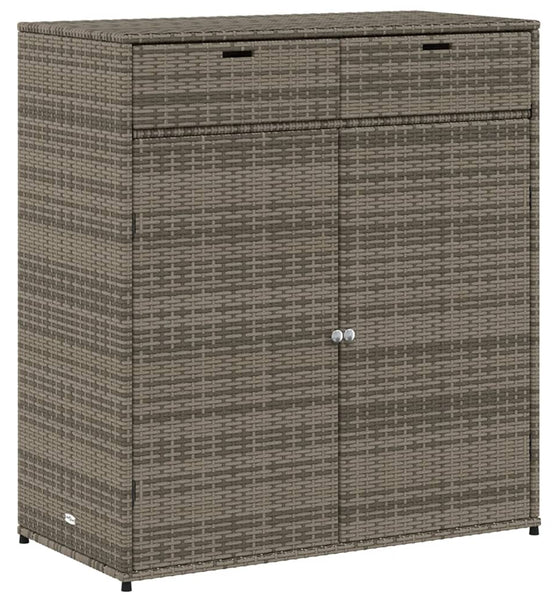 Gartenschrank Grau 105x55x113 cm Poly Rattan