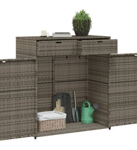 Gartenschrank Grau 105x55x113 cm Poly Rattan