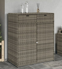 Gartenschrank Grau 105x55x113 cm Poly Rattan