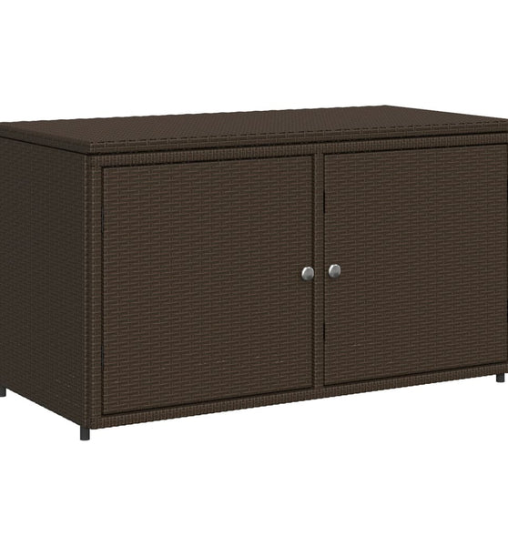 Gartenschrank Braun 110x55x60,5 cm Poly Rattan